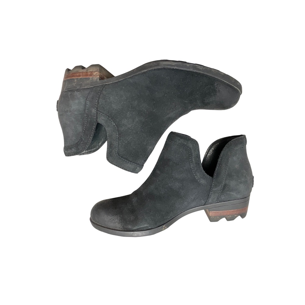 Sorel Lolla Cut Out Bootie Womens 8.5 Black Suede Waterproof Boot NL3379-010